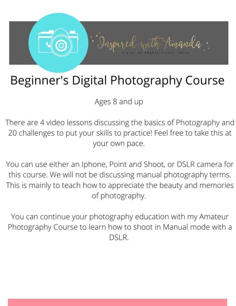 Beginner's Photography Course for Moms